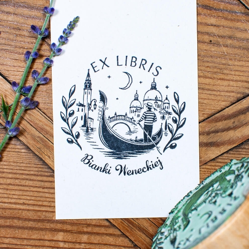 Pieczątka Ex Libris Wenecja z gondolą