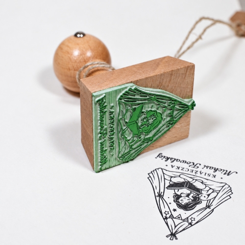 Stempel Ex Libris Czytająca dziewczynka