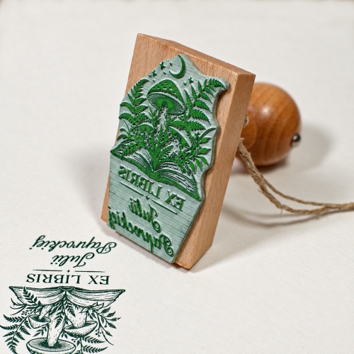 Stempel Ex Libris z grzybami – zestaw prezentowy