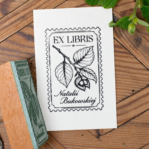 Pieczątka Ex Libris z bukiem - personalizowany stempel