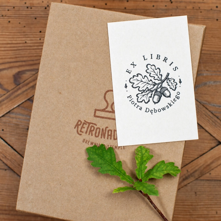 Ex Libris z żołędziami - prezent dla miłośnika książek