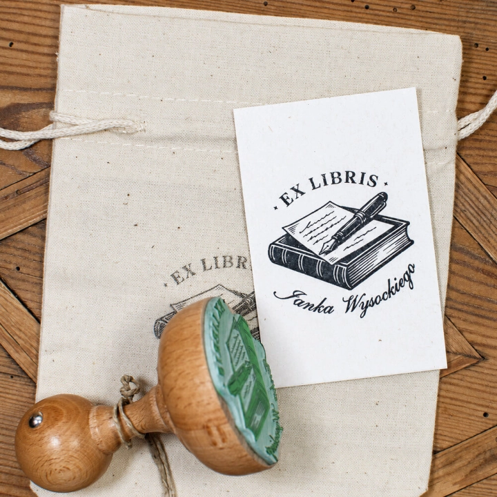 Personalizowany Exlibris z literackim motywem pisania