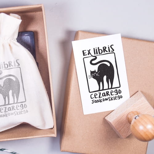 zestaw ex libris z kotem