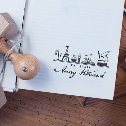 Pieczątka ex librs dla naukowca