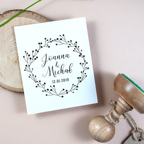 stempel ślubny wianek