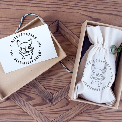 zestaw ex libris buldożek