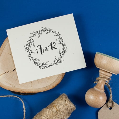 pieczątka ślubna wianek